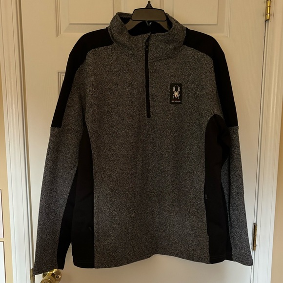 Spyder Gray and Black Zip Up Sweater - Picture 1 of 3